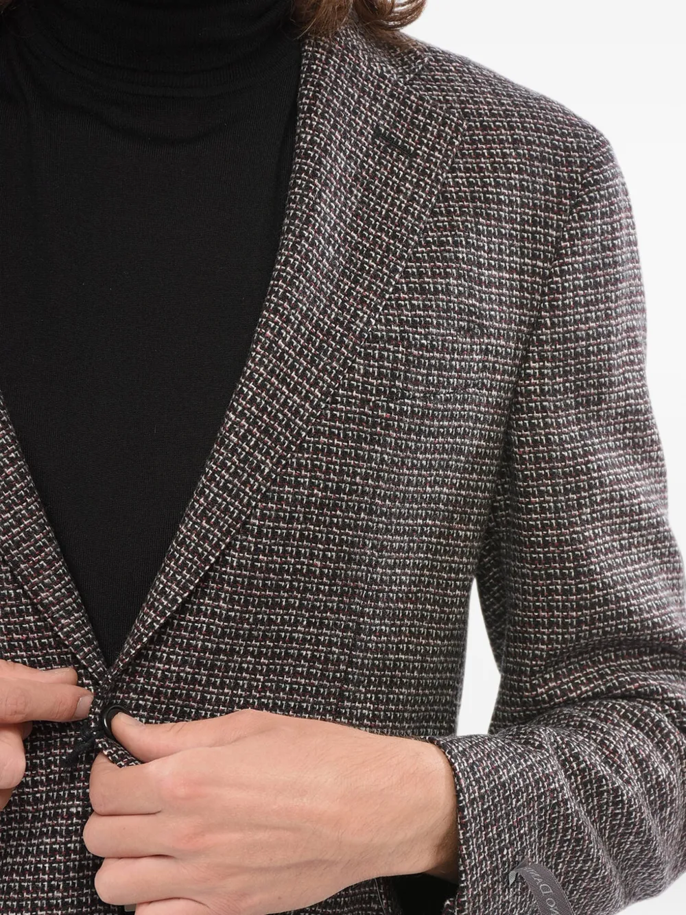 Corneliani Nino Danieli Checked Virgin Wool Blazer In Grey