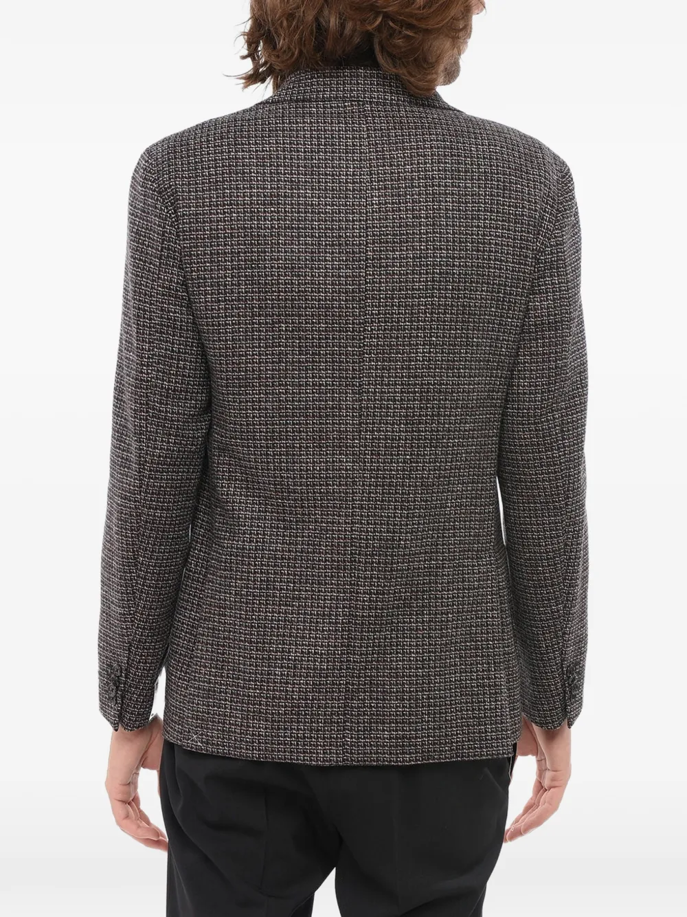 Corneliani Nino Danieli Checked Virgin Wool Blazer In Grey