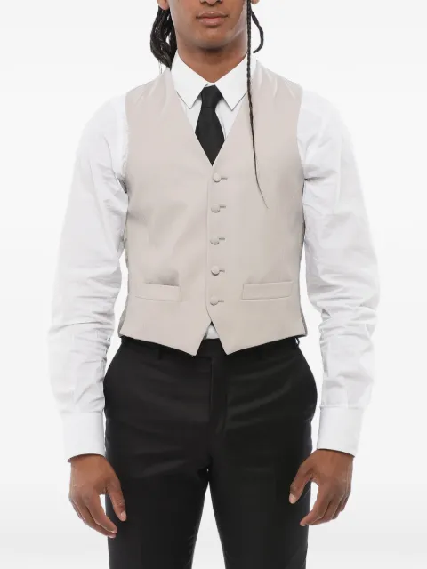 Corneliani button-up jetted-pockets waistcoat