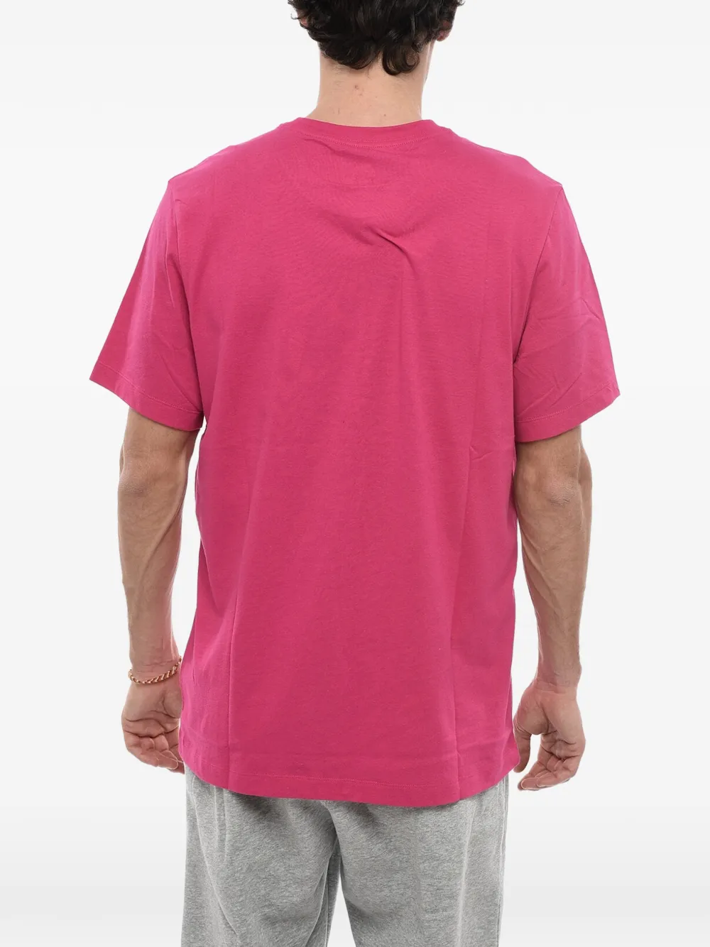 Nike Swoosh logo-print cotton T-shirt Roze