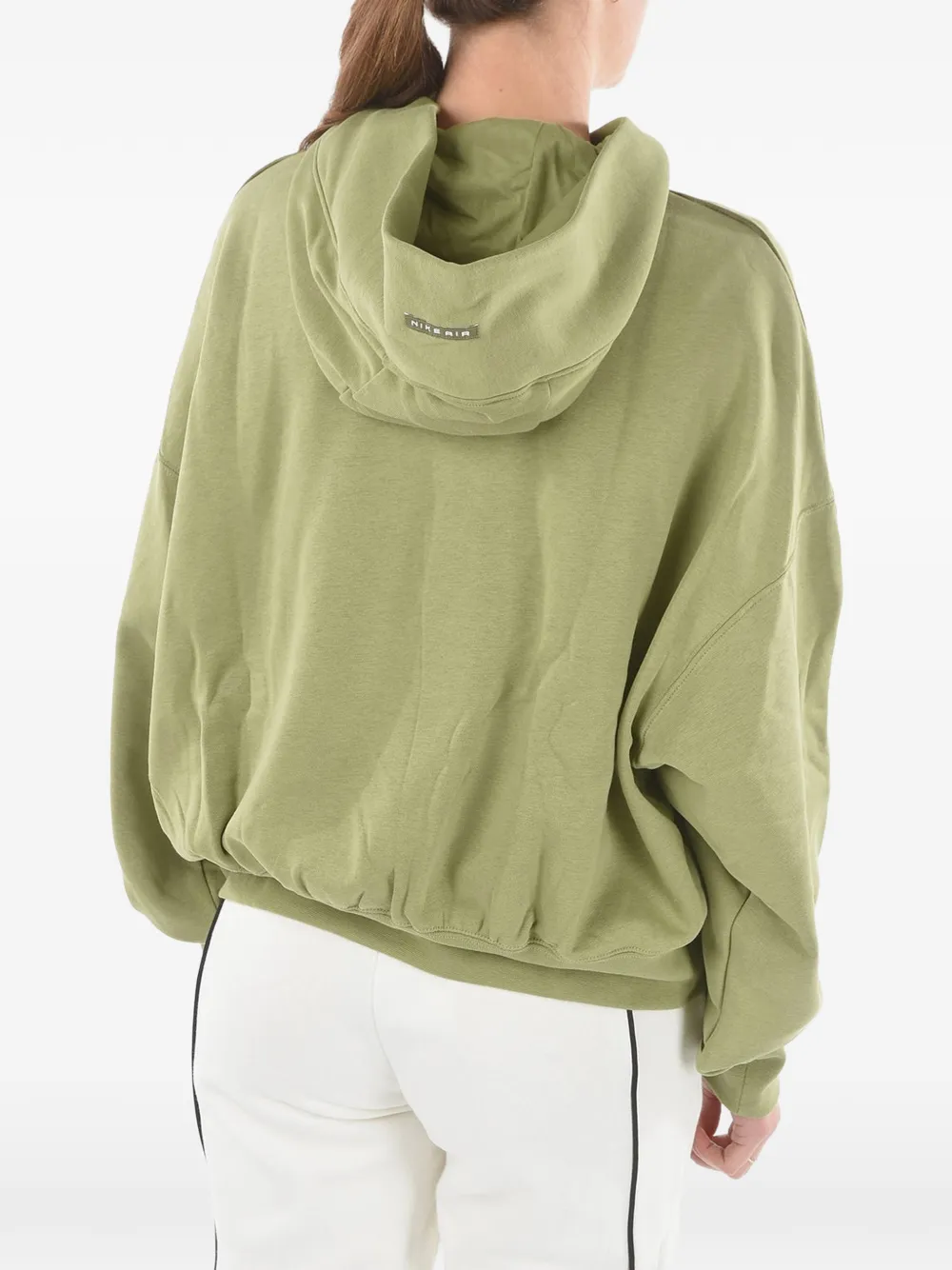 Nike logo-embroidered hoodie Groen
