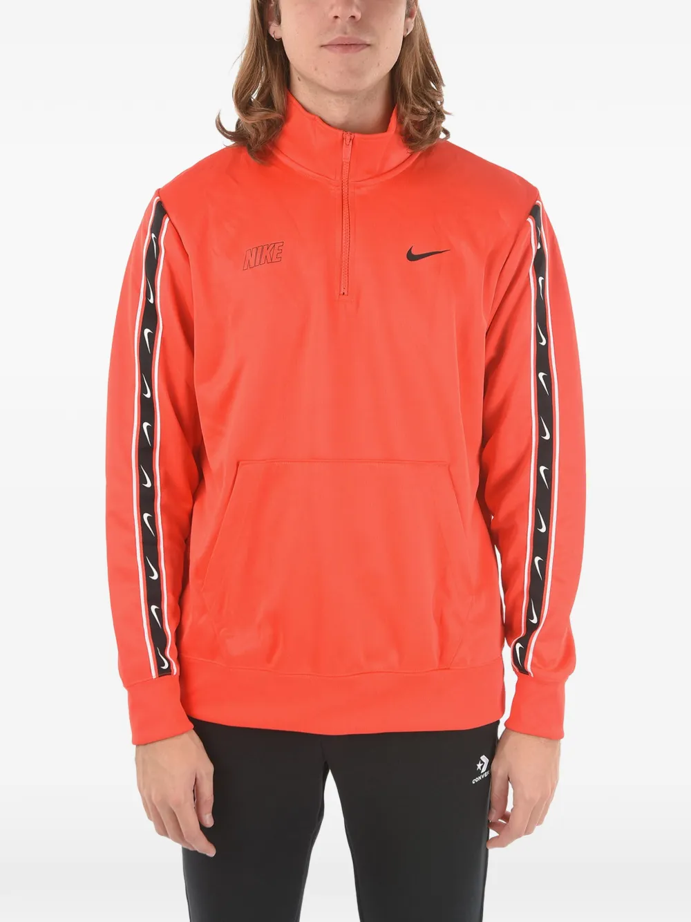 Nike Logo-print Half-zip Sweatshirt In Red