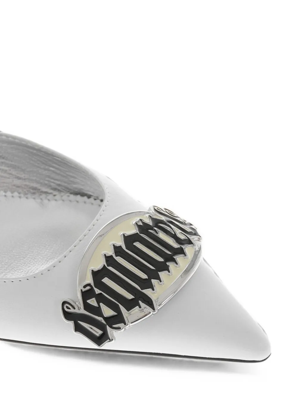 DSQUARED2 logo-plaque pointed-toe mules Zilver