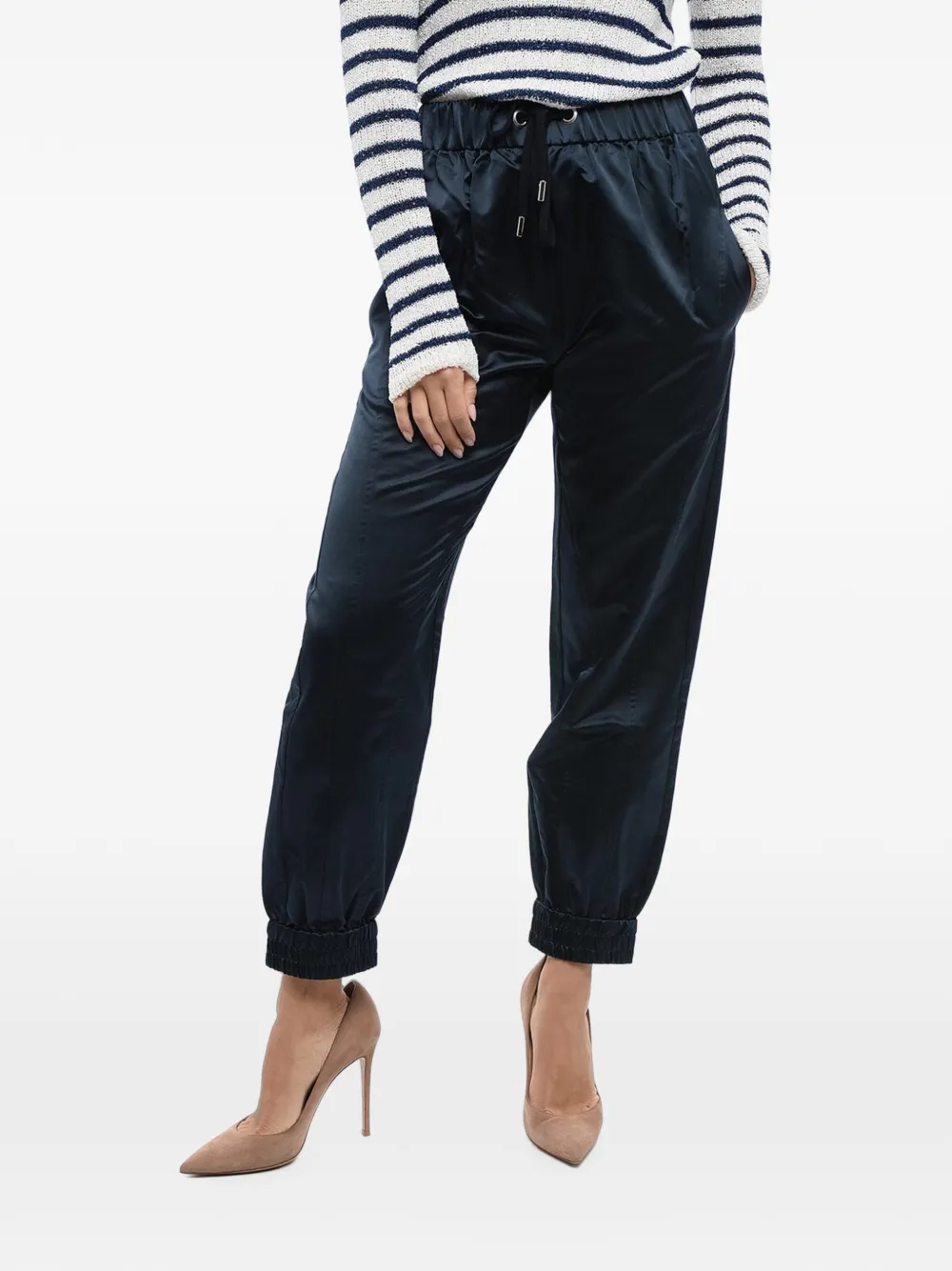 SA SU PHI drawstring-waist silk track pants - Blau