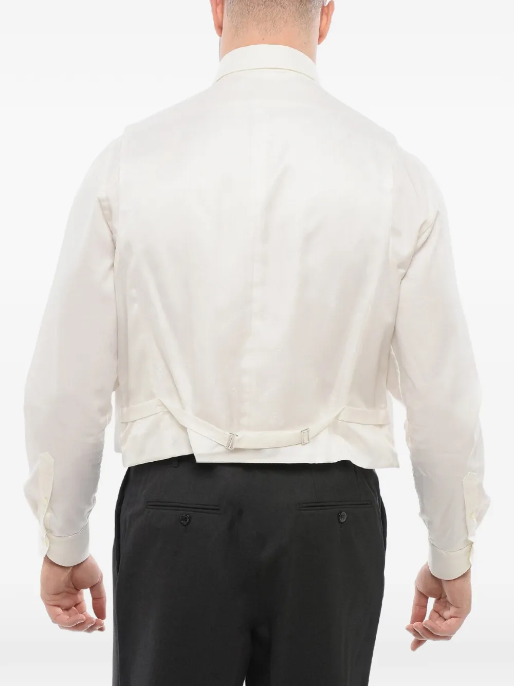 Corneliani honeycomb-knit ceremony waistcoat Wit