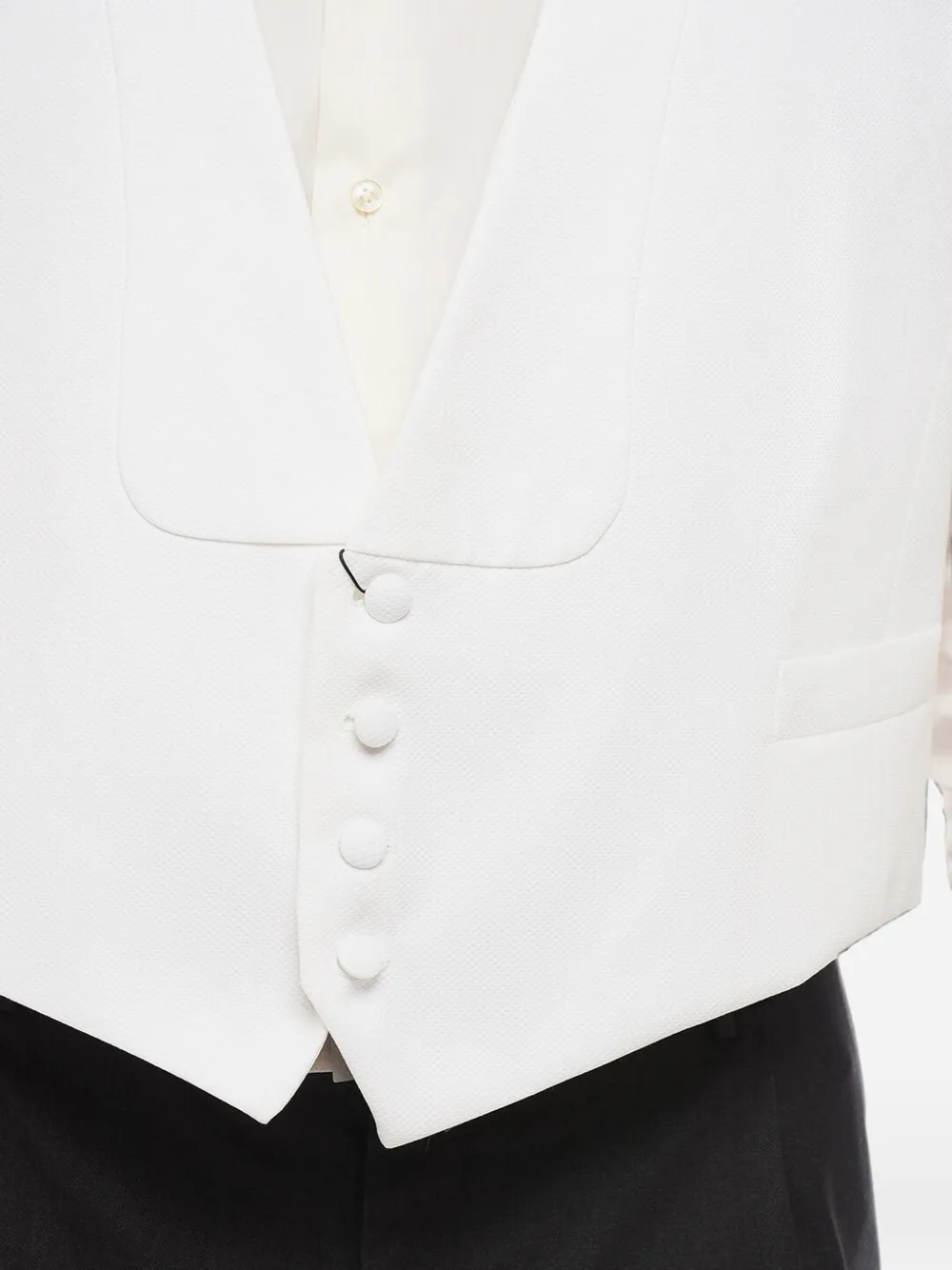 Corneliani honeycomb-knit ceremony waistcoat Wit