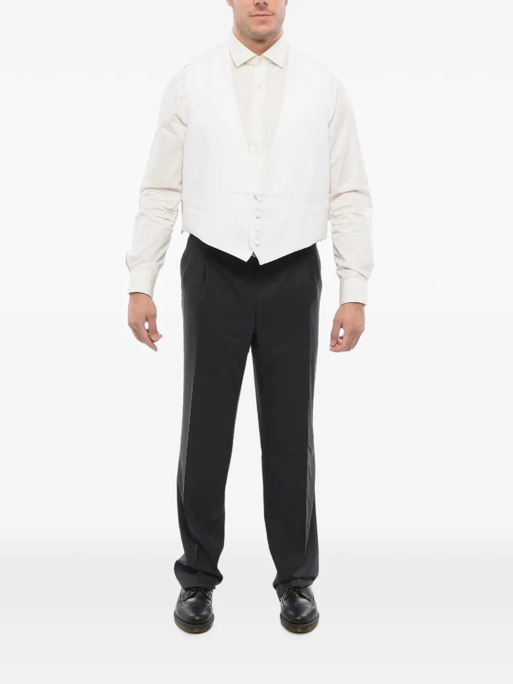 Corneliani honeycomb-knit ceremony waistcoat Wit