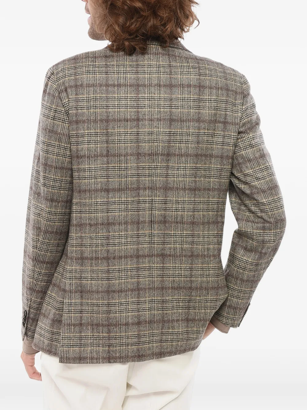 Corneliani Nino Danieli blazer met tartan ruit Beige