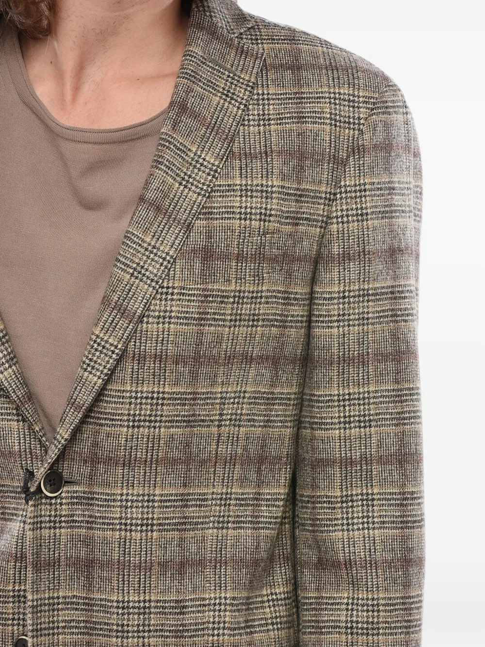 Corneliani Nino Danieli blazer met tartan ruit Beige