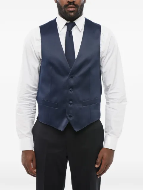 Corneliani satin piped-pocket waistcoat