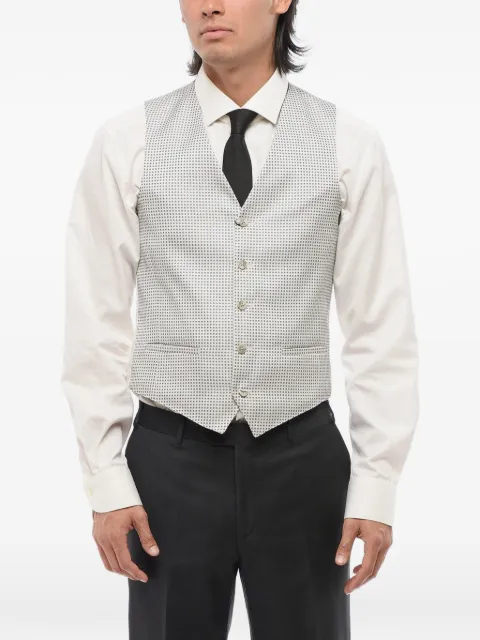 Corneliani polka-dot welt-pocket waistcoat