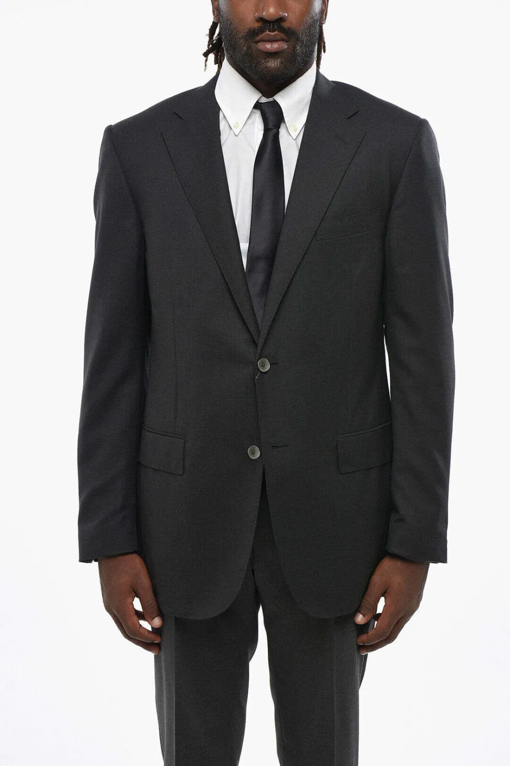 Corneliani single-breasted wool blazer - Grey