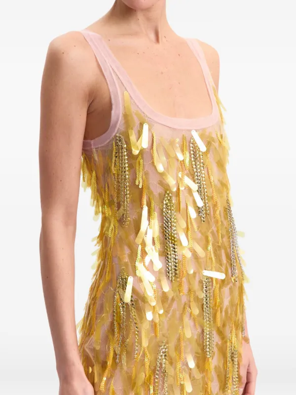 16arlington yellow sequin dress 16Arlington Sequined Mini Dress Yellow by 16Arlington