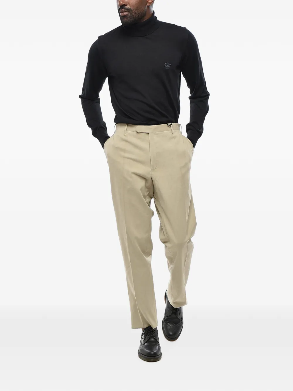 Corneliani pressed-creases tailored trousers Beige