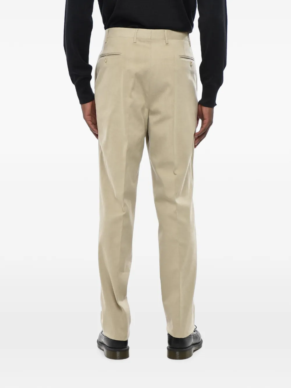 Corneliani pressed-creases tailored trousers Beige