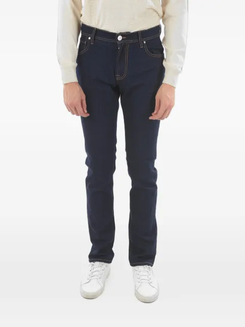 Corneliani logo-patch jeans