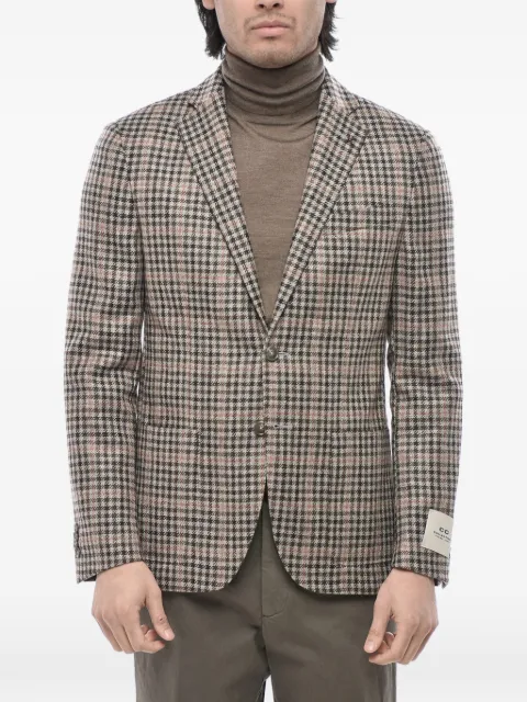Corneliani gingham-check single-breasted jacket