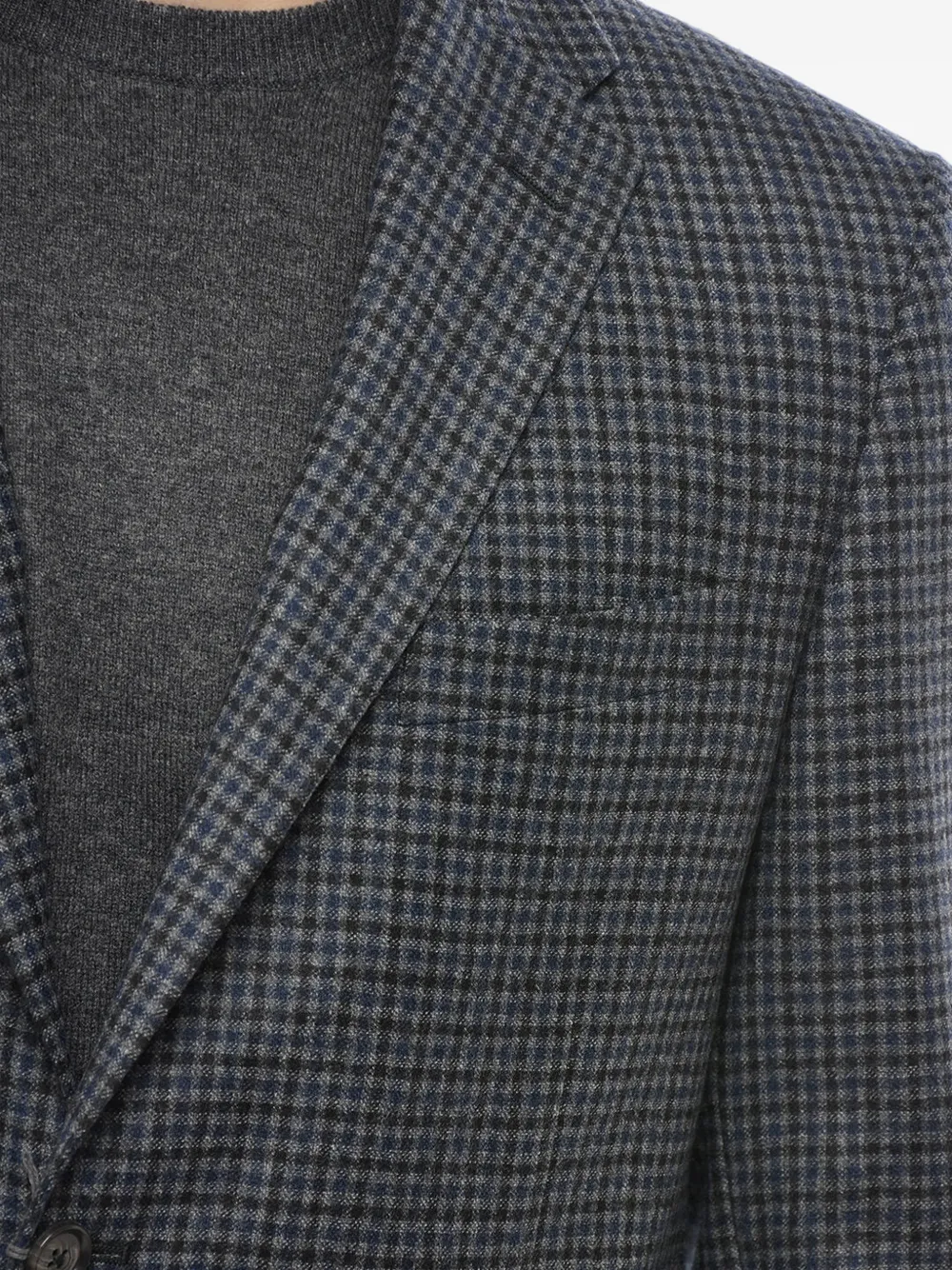 Corneliani Nino Danieli Checked Single-breasted Blazer In Blue