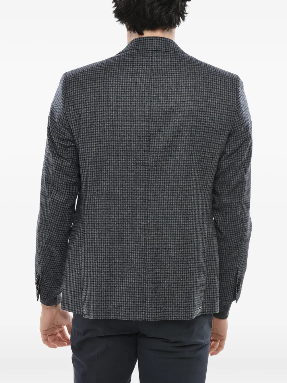 Corneliani Nino Danieli Checked Single-breasted Blazer In Blue