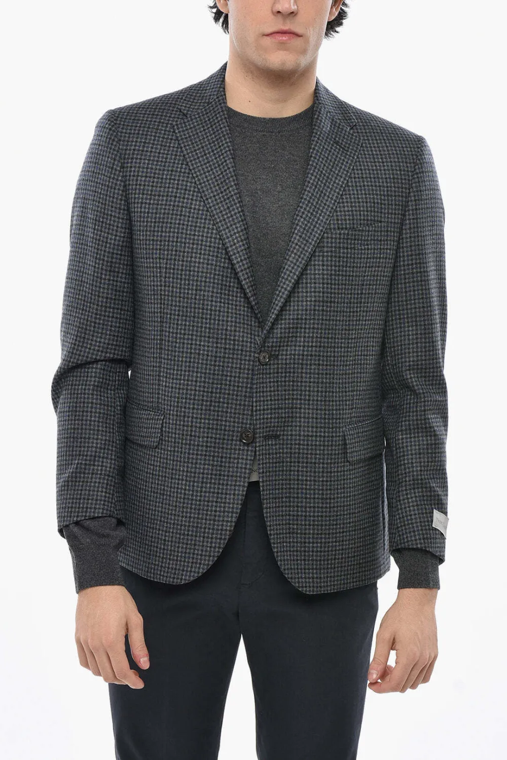 Corneliani Nino Danieli Checked Single-breasted Blazer In Blue