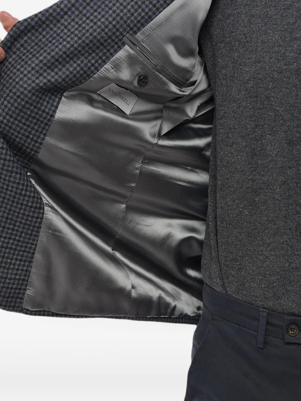 Corneliani Nino Danieli Checked Single-breasted Blazer In Blue