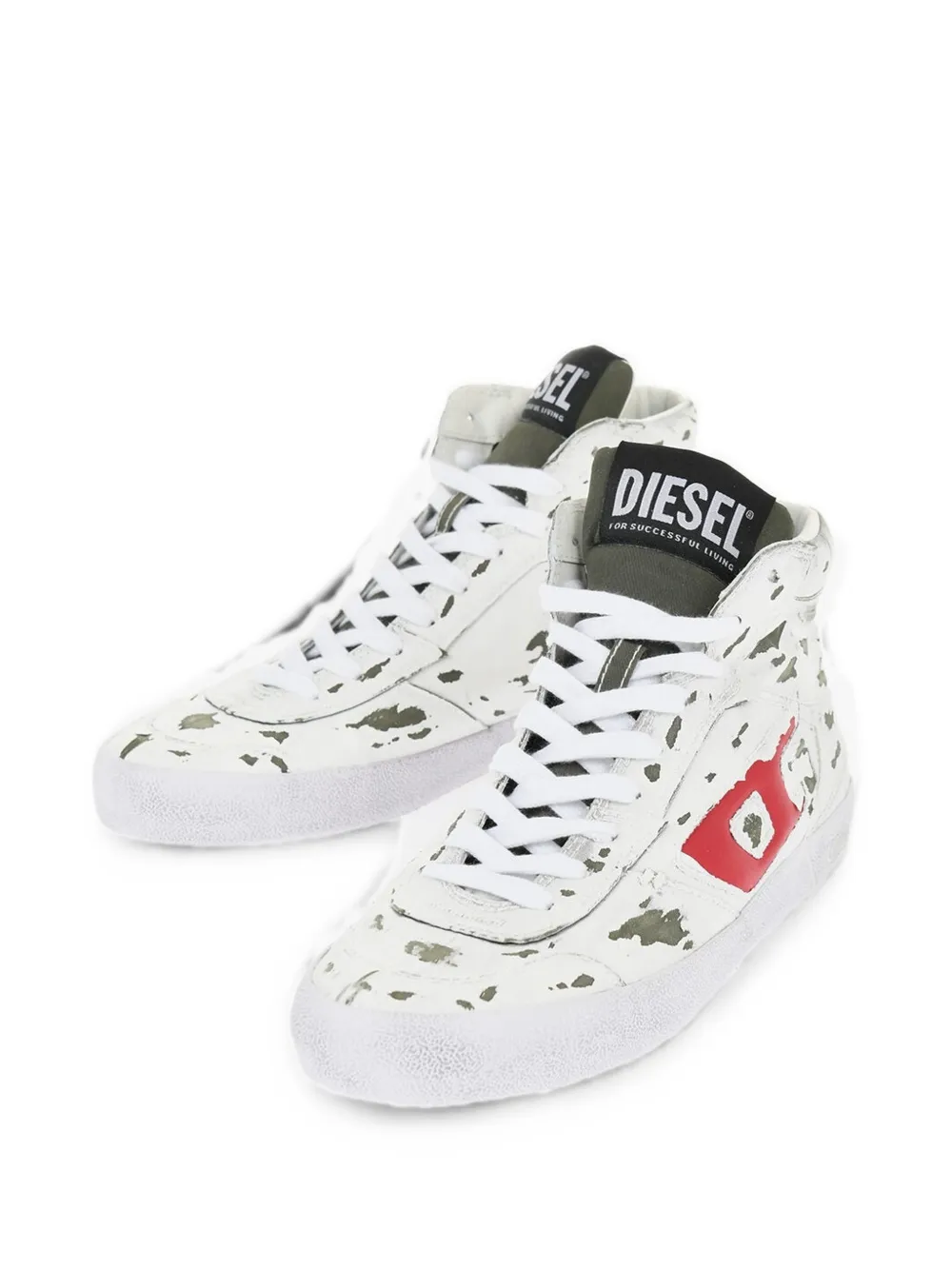 Diesel S-LEROJI MID logo-patch trainers Wit