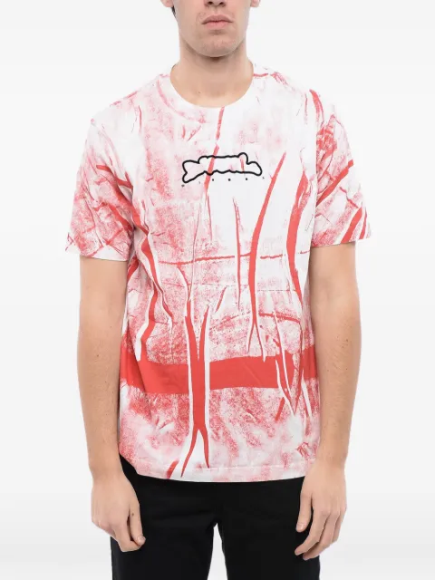 Diesel logo-print crinkled-effect T-shirt