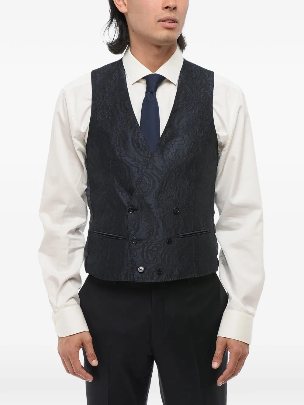 Corneliani paisley-pattern waistcoat - Blue