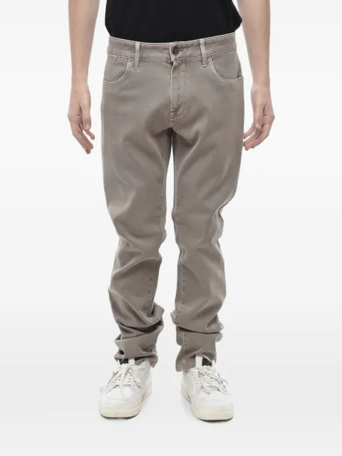 Corneliani logo-patch straight jeans