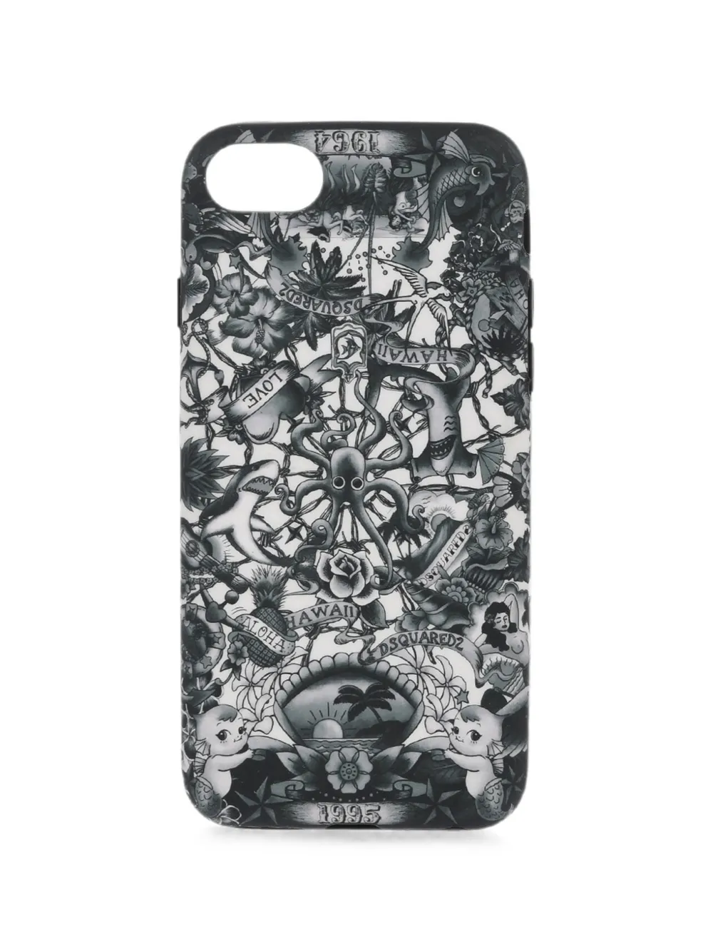 DSQUARED2 tattoo-print iPhone 8 Plus case - Weiß