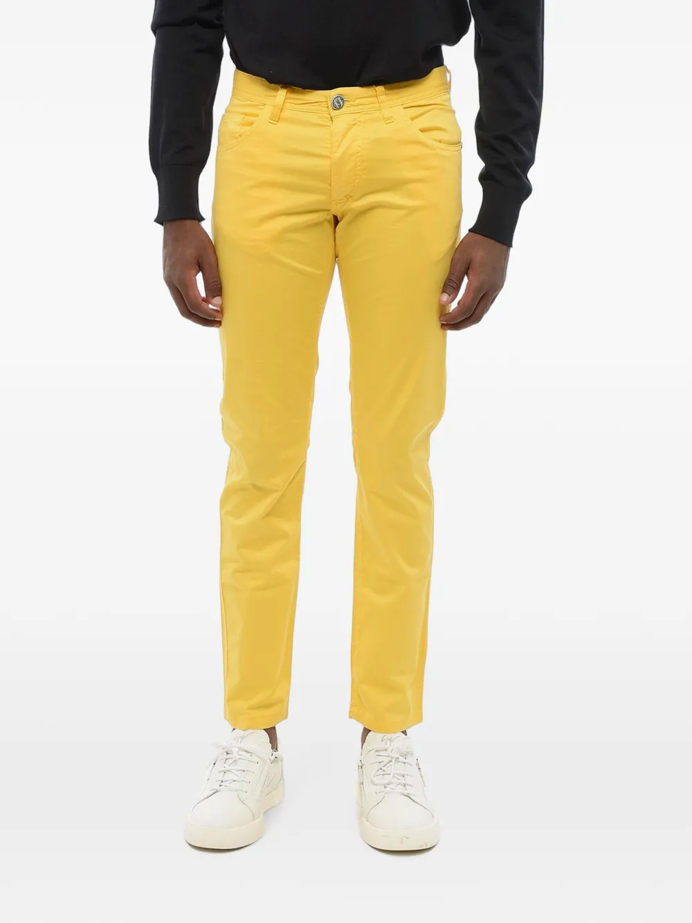Corneliani Id Five-pocket Trousers In Yellow