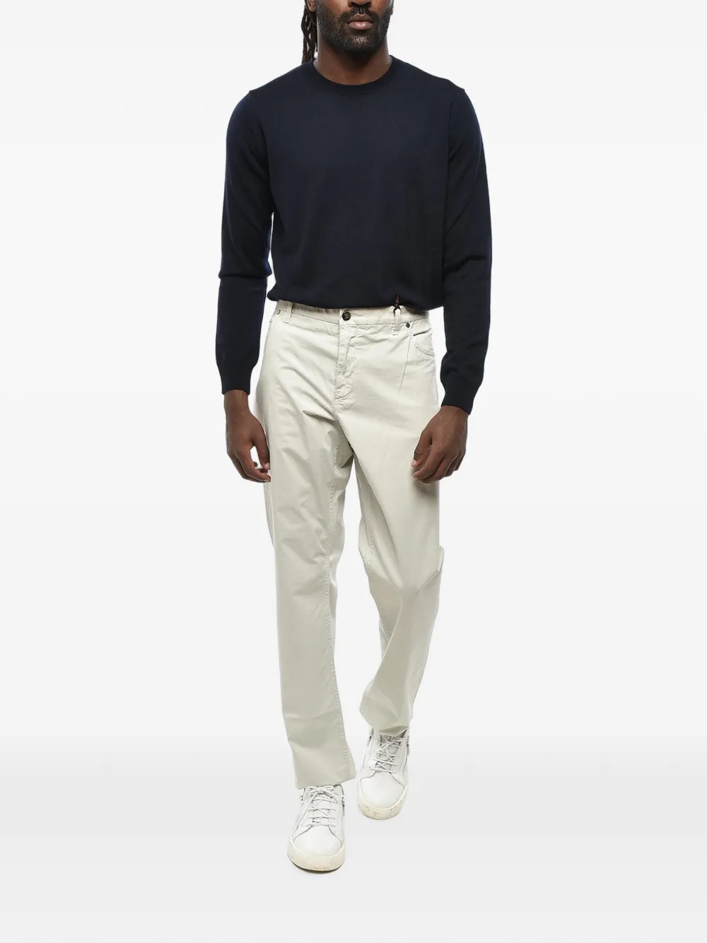 Corneliani belt-loop welt-pocket trousers Beige