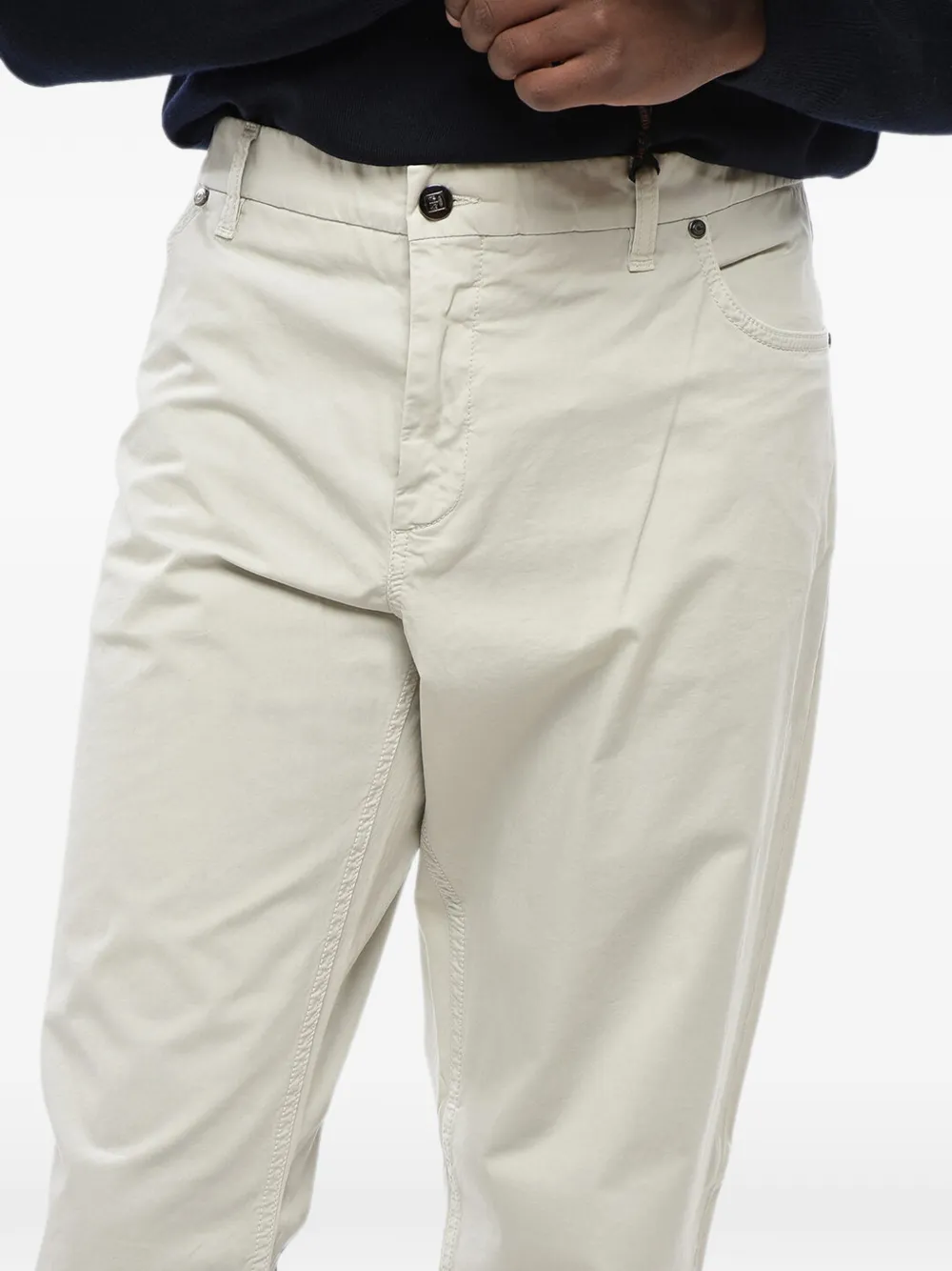 Corneliani belt-loop welt-pocket trousers Beige