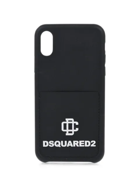 DSQUARED2 logo-print card-slot iPhone X case
