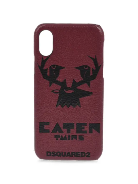 DSQUARED2 logo-print iPhone X phone case