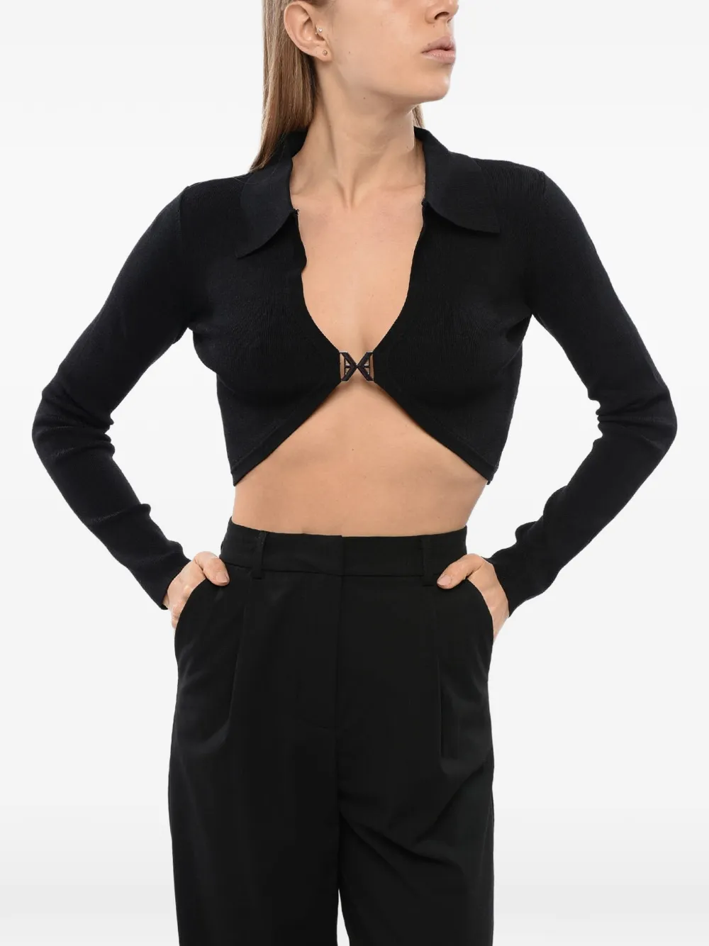 John Richmond cropped slim-fit cardigan - Schwarz