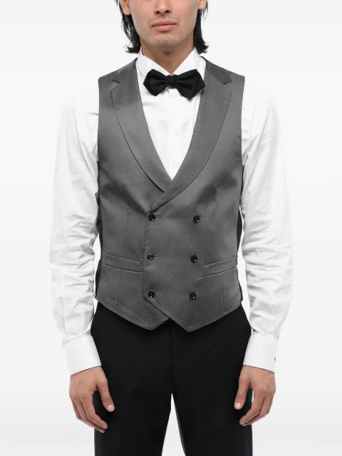 Corneliani double-breasted patterned waistcoat