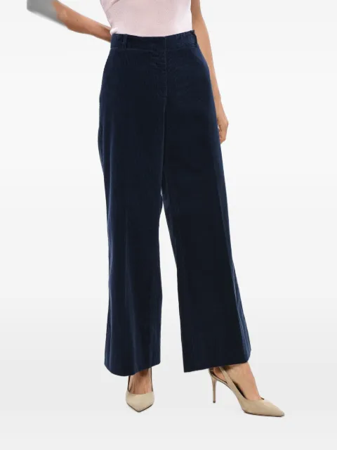 QL2 Melody ribbed-velour wide-leg trousers