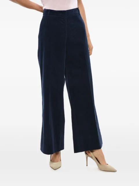 QL2 Melody ribbed-velour wide-leg trousers