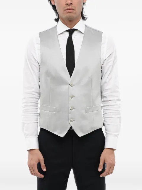 Corneliani single-breasted jetted-pocket waistcoat