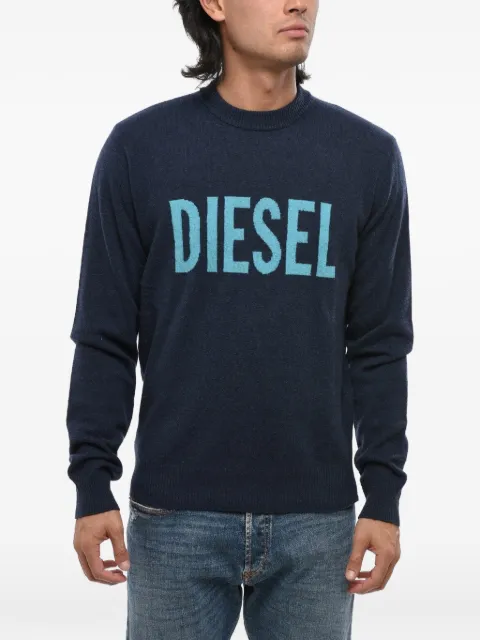 Diesel pull à logo en jacquard et col rond