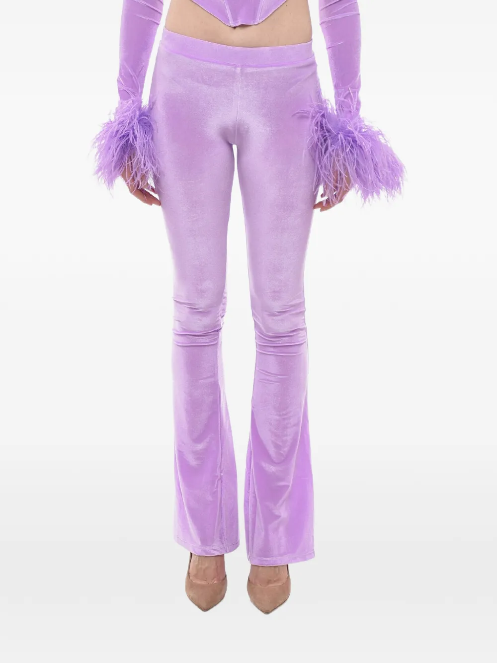 Adriana Hot Couture logo-embellished flared trousers - Violett