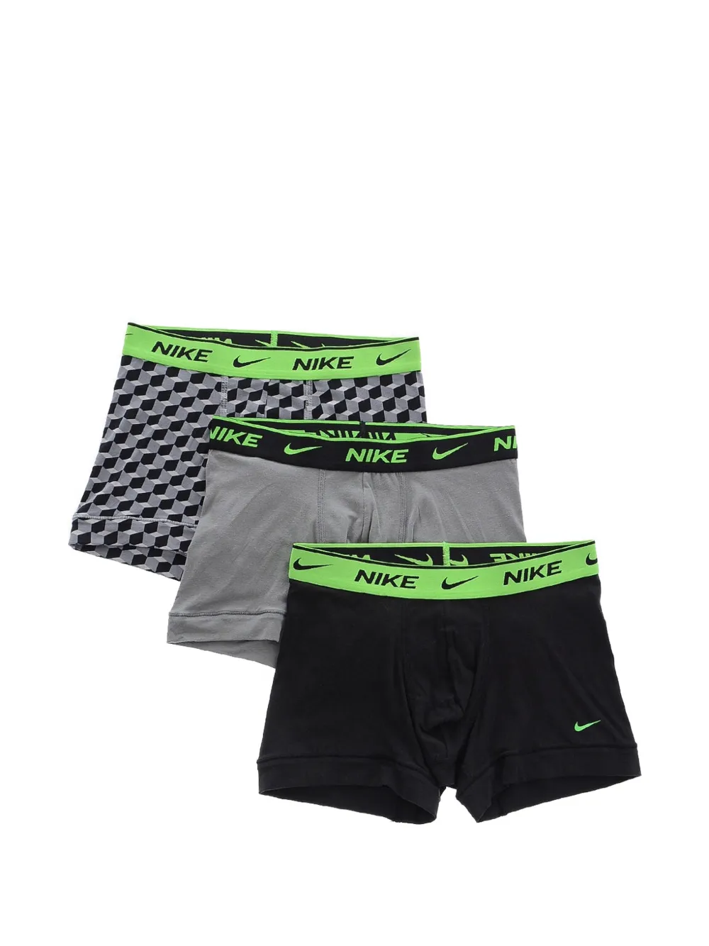 Nike Logo-waistband Boxer Briefs (set Of Three) In Grey