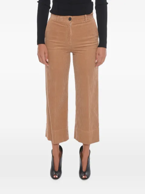QL2 corduroy-texture cropped trousers