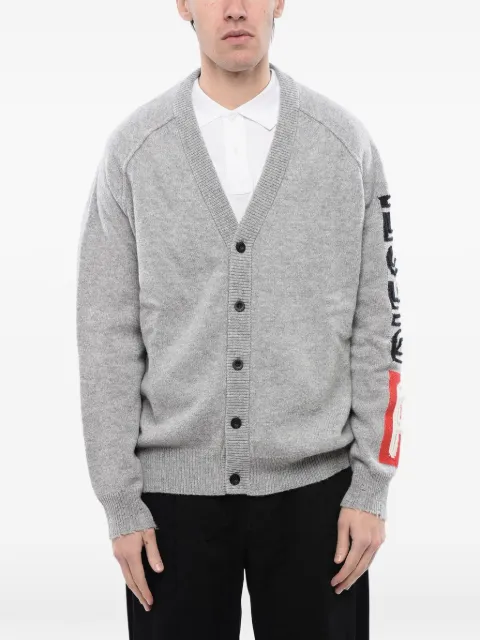 Diesel logo-embroidered V-neck cardigan