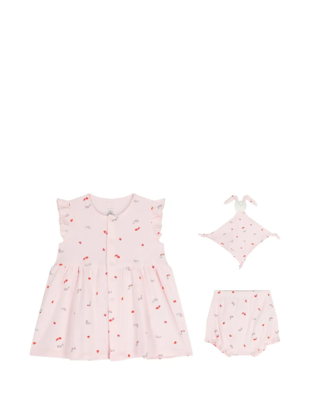 Petit Bateau Jurkset met ruches Roze