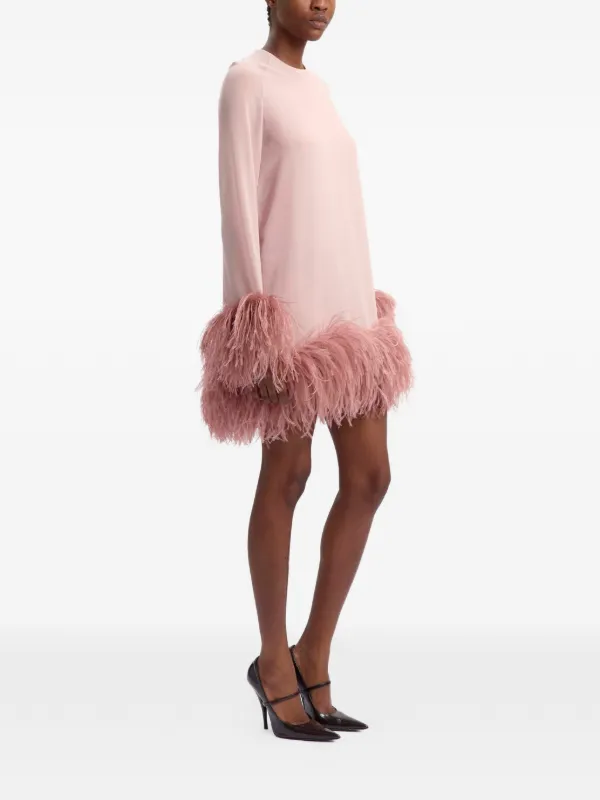 16arlington mini dress 16ARLINGTON Ava Off-the-shoulder Feather-trimmed Crepe Mini Dress - Women - Ivory Dresses