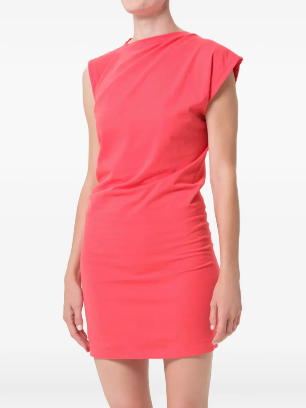AGOLDE Beth mouwloze mini-jurk met ruches Rood