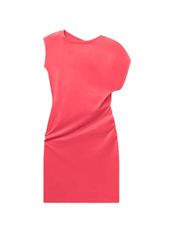 Agolde Beth Ruched Sleeveless Mini Dress in Red