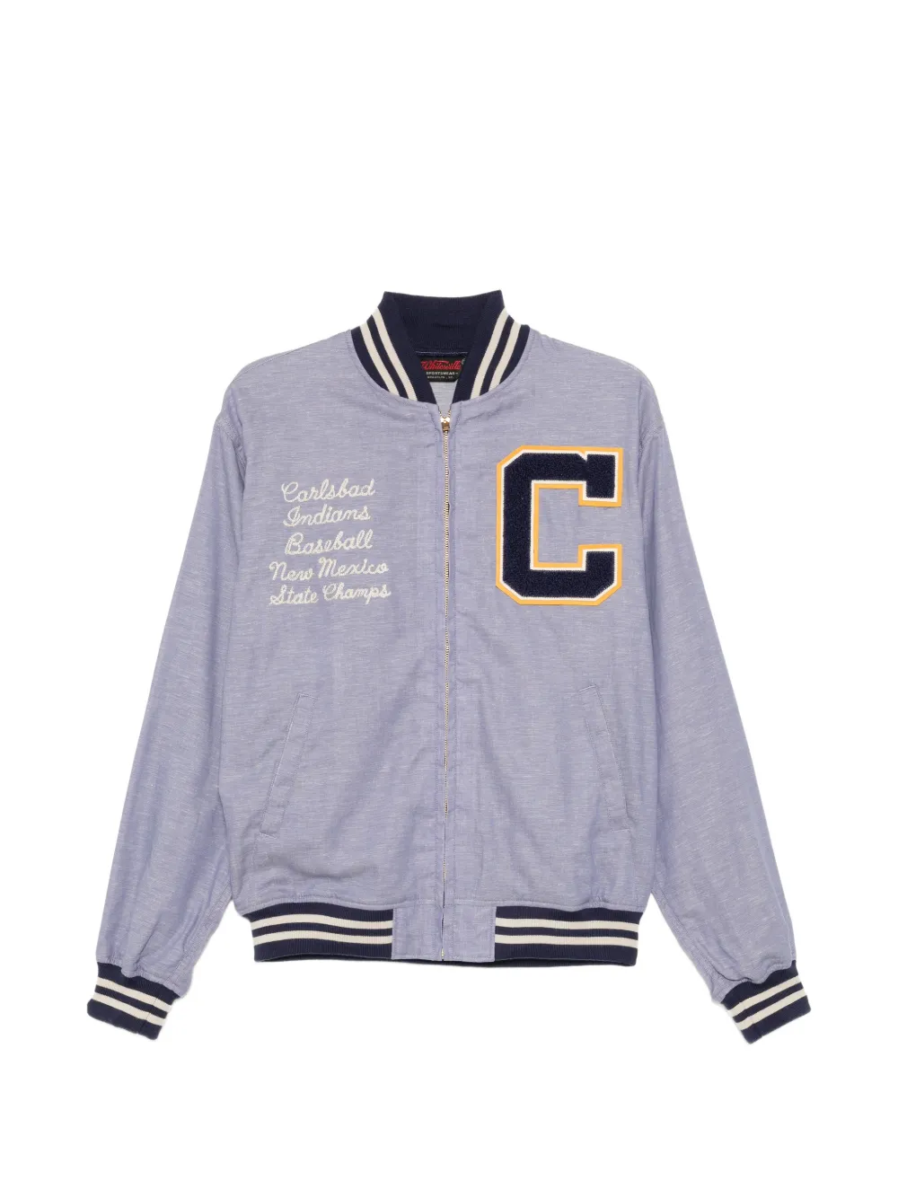 Whitesville letter-patch bomber jacket - Blu